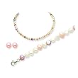 Sterling Silver Multicolored Cult Pearl Earring/Bracelet/Necklace Set