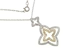 14K Two Tone Gold Diamond Star Pendant