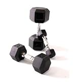 3 lb Rubber Head & Contoured Chrome Handle Hex Dumbbell