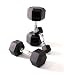 85 lb Rubber Head & Contoured Chrome Handle Hex Dumbbell