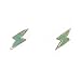 Sterling Silver Green Enamelled Lightning Bolt title=