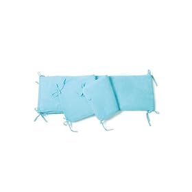 Baby Boum Cotton-Rich Long, Thick Padded Playpen & Cot Bumper (Turquoise/Azur Blue,28 x 340cm)