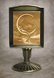 Mermaid and the Moon (David Delamare design) Lithophane Mantle Stand Antique Brass