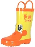 Kid's Yellow / Orange Duck Rubber Rain Boots
