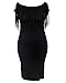 Lalagen +Hot+ Women's Off Shoulder Tassel Plus Size Bodycon Dress, Black, X-Large Plus