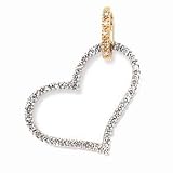 14k Two-Tone Gold & Diamond Heart Pendant (0.25ctw)