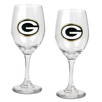 Green Bay Packers NFL 2Pc Team Wine Glass Cup Set