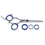 Shark Fin Standard Line Left Handed Non-Swivel Shear Stainless 5.5 Inches + Bella Via Hair Glitz Shimmering Hair Tinsel the Hottest Trend in Hair Accessories