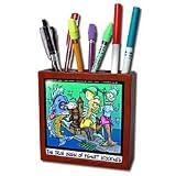 Londons Times Fish Fishing Deep Beneath Cartoons - Origin Of Fishnet Stockings - Tile Pen Holders-5 inch tile pen holder