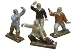 Chinese Tai Chi set of figures - hand glazed ceramic