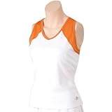 balle de Match Racer-Yip Women's Tennis Tank Top - White/Orange - W06305-WO (L)