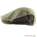 COTTON DENIM DISTRESSED IVY DRIVING CAP HAT KHAKI BEIGE - LARGE / EXTRA LARGE