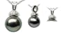 18K white gold Salus Black Tahitian cultured pearl and diamond pendant
