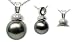 18K white gold Salus Black Tahitian cultured pearl and diamond pendant