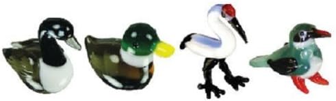 Looking Glass Torch Figurines - Goose, Duck, Crane & KingFisher (4-Pack)
