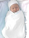 White COMFORT SILKIE - Snuggle Wrap INFANT SWADDLER, Original patented shape for easy swaddle and true comfort. Design by Mother of Comfort, parent educator Jeanelle Troncone.