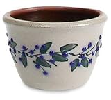 Salmon Falls Stoneware Berry Vine Blue/Green Custard Cup