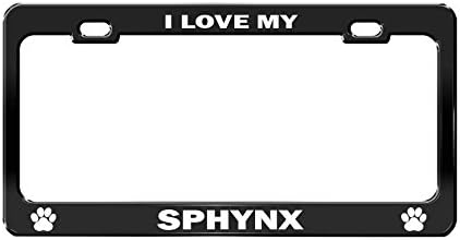 I LOVE MY SPHYNX Black Dog License Plate Frame Auto Accessories