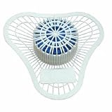 Urinal Screen, w/ Enzymes, White With Blue Block, Evergreen