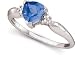 Trillion Cut Sapphire & Diamond Ring in 10K White Gold