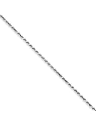 10k White Gold 16in 2.25mm Machine Made Rope Necklace Chain. Metal Wt- 6.13g