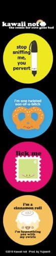 Kawaii Not - Humor Sticker Set 3 - Set of 4 Stickers / Decals