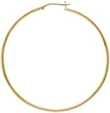 18kt Gold Over Sterling Silver Clicktop Hoop Earrings 60MM