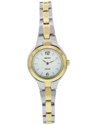 Seiko Womens SUP024 Two Tone Stainless Steel Analog with White Dial Watch