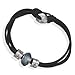 Black Suede Three Strand Fashion Bracelet Glass title=