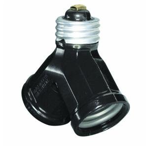 Images for Leviton 128 15 Amp, 660 Watt, 250 Volt, Twin Light Socket Adapter, Brown