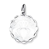 Pendant - Silver Irish Celtic Claddagh Pendant Engraveable Disc Charm