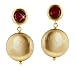 14K Gold Champagne Coin Pearl with Garnet Earrings