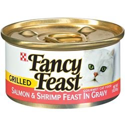 Fancy Feast Grilled Salmon and Shrimp Feast in Gravy Cat Food Canned (24/3-oz Cans)