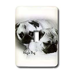 Dogs Pug - Hug a Pug Puppies - Light Switch Covers - single toggle switch