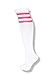 Unisex White Knee High Team Tube Socks w/ Three Various Colored Stripes