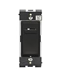 Leviton Renu Incandescent Dimmer REI06-OB for Single Pole, 3-way or more Applications, 600W-120VAC, in Onyx Black