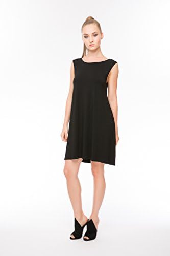Beautiful and Trendy Aryeh Solid Color Dress (Large, Black)