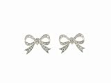 Platinum and Diamond Bow Earrings by Lucie Campbell