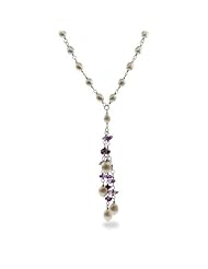 Genuine Amethyst Stone and Freshwater Pearl Necklace