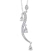 Starlet Radiance: Sterling Silver Designer Inspired Dangle Style Pendant Necklace with Pear shape CZ Diamonds
