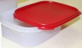 Tupperware Square 1 Modular Mates Storage Container with Passion Red Seal (5 cup capacity)