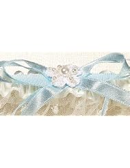 Bridal Garter Sets by 24-7accessories Ivory Blue by 