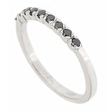 10K White Gold Black Diamond Wedding Anniversary Band Ring (1/4 carat, SI Clarity)