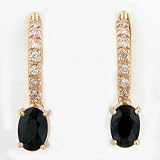 14-Karat Yellow Gold Sapphire and Diamond Earrings
