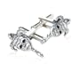 Mardi Gras New Orleans Mask Cufflinks in Pewter Silver with Gift Box