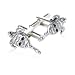 Mardi Gras New Orleans Mask Cufflinks in Pewter Silver with Presentation Box