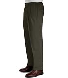 Wrinkle-Resistant Cotton Twill with Side Elastic Pleated Pants
