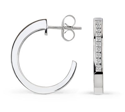 14k White Gold or Yellow Gold Diamond Hoop Earring (H/I1-I2, 1/3 ct. tw.)