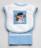 Baby's First Christmas Snowman Bib & Burpcloth