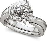 1/4 ctw. Heart Shaped Bridal Ring in 14K White Gold